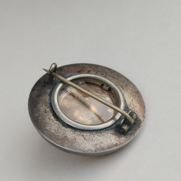 Antique Silver Sentiment Pin Mourning Brooch Victorian Era Forget Me Knots - Picture 5 of 11